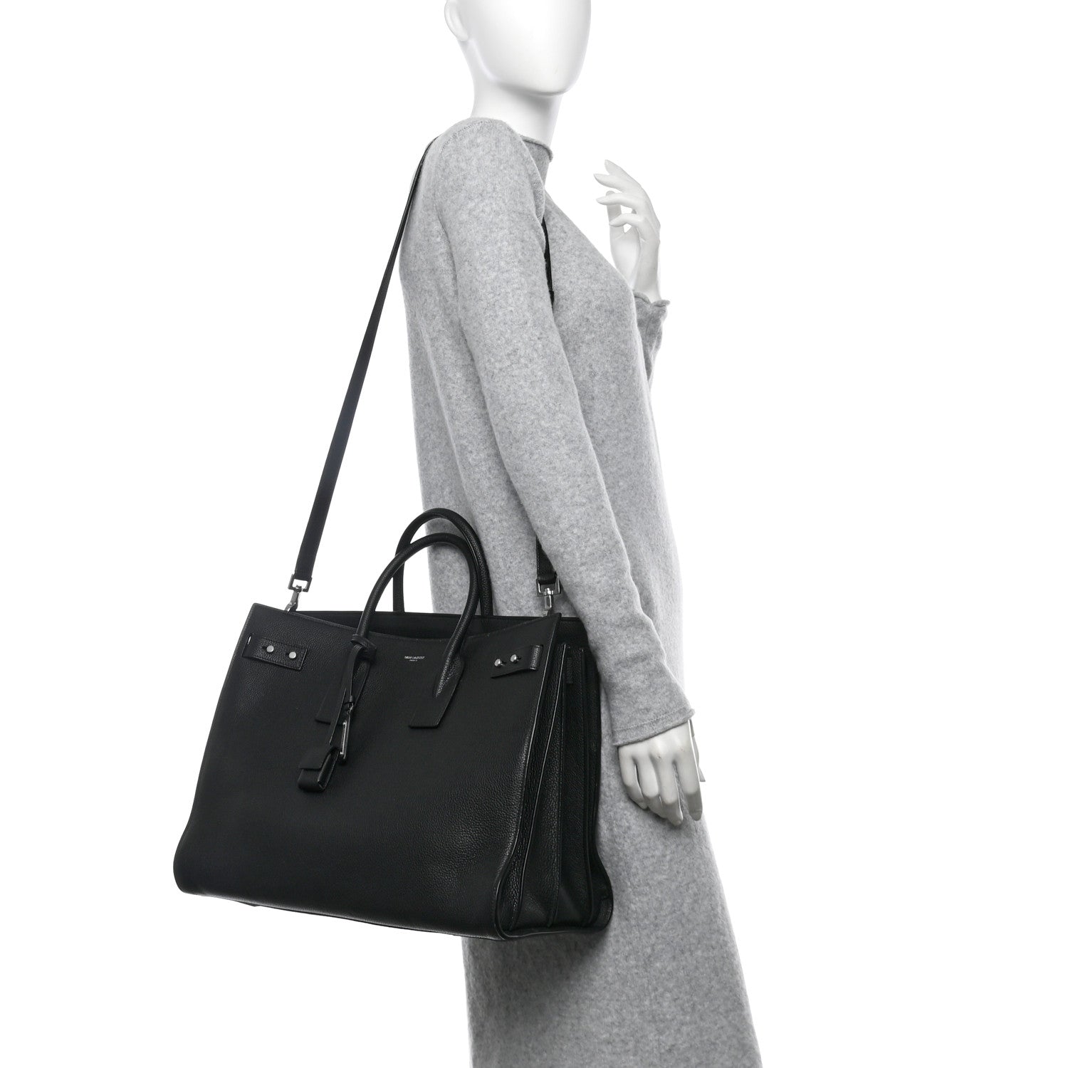 Saint Laurent Grained Calfskin Large Souple Sac De Jour Black 2 of 10