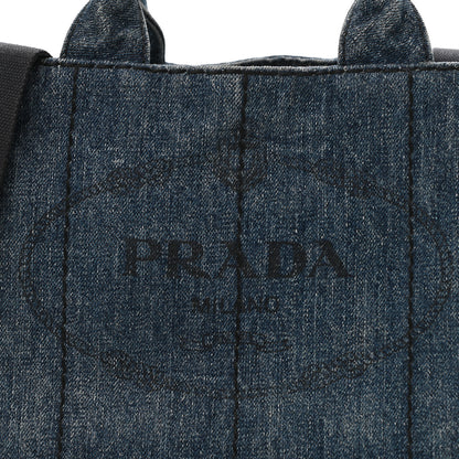 Prada Denim Small Logo Tote Avio 8 of 11