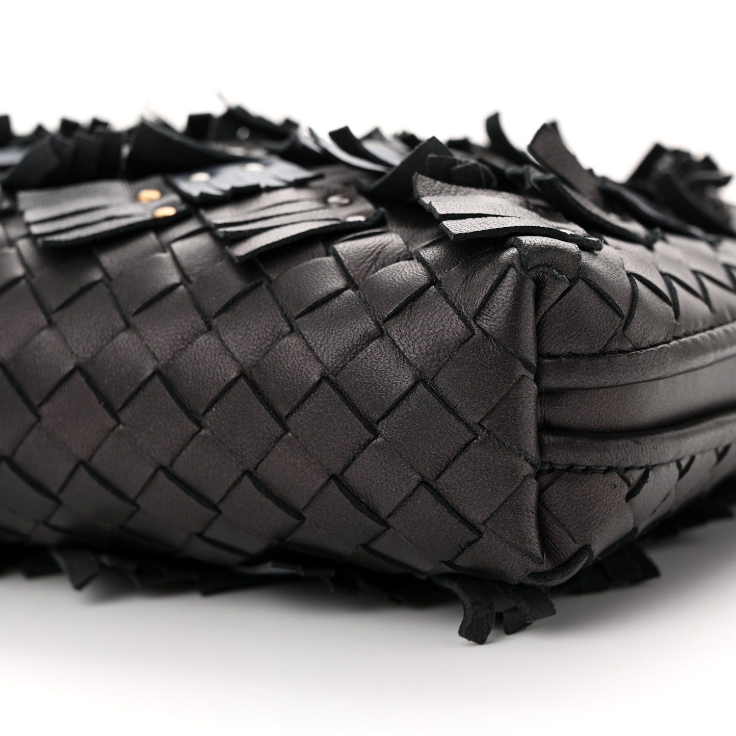 Bottega Veneta BOTTEGA VENETA Nappa Intrecciato Fringe Studded Nodini Crossbody Messenger Multicolor 10 of 12