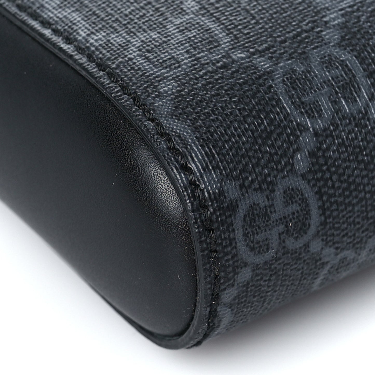 GG Supreme Monogram Web Small Flat Messenger Bag Black Grey