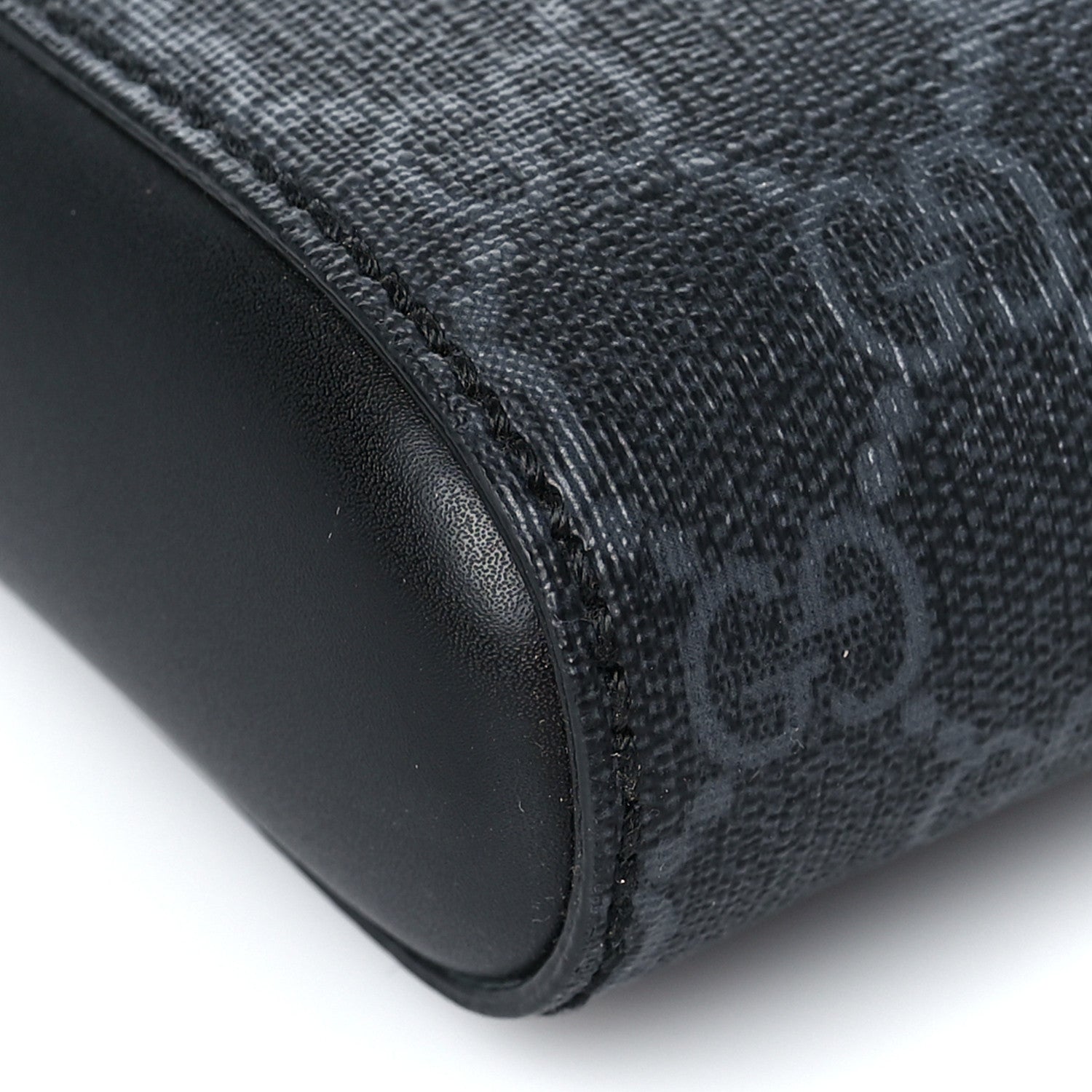 Gucci GG Supreme Monogram Web Small Flat Messenger Bag Black Grey 8 of 10