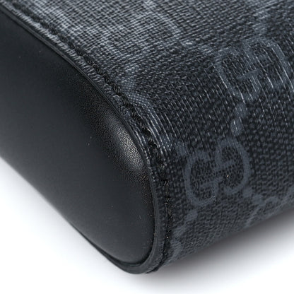 Gucci GG Supreme Monogram Web Small Flat Messenger Bag Black Grey 8 of 10