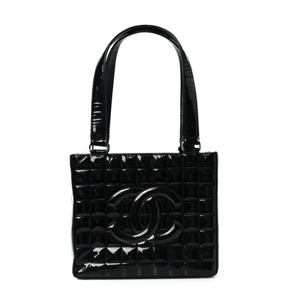 Chanel Patent Quilted CC Chocolate Bar Tote Black 1 of 7