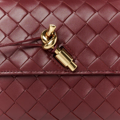Bottega Veneta Nappa Intrecciato Long Andiamo Top Handle Clutch Barolo 7 of 7