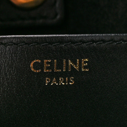 Celine Smooth Calfskin Cuir Small Triomphe Cabas Drawstring Black 6 of 10