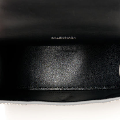 Balenciaga Strass Suede Hourglass Top Handle Bag XS Smoke Grey Crystal 5 of 10