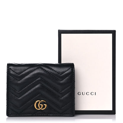 Gucci Calfskin Matelasse GG Marmont Card Case Wallet Black 13 of 13