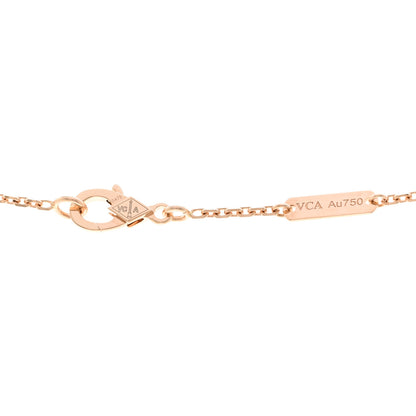 Van Cleef & Arpels VAN CLEEF &amp; ARPELS 18K Rose Gold Diamond Pink Mother of Pearl Vintage Alhambra Pendant Necklace 4 of 6