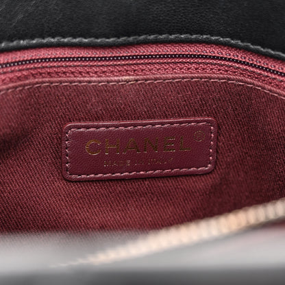 Chanel Shiny Sheepskin Quilted Large Trapezio Flap Black 6 of 13