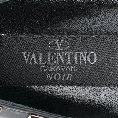 Valentino Garavani Calfskin Lacquered Monochrome Rockstud Ballerina Flats 39 Black 7 of 11