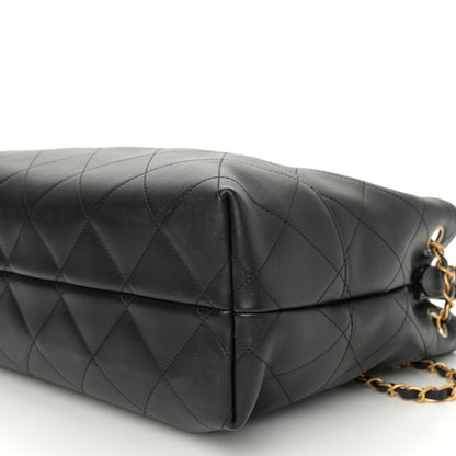 Chanel Calfskin Quilted Small Coco Base Shopping Bag Black 10 of 11