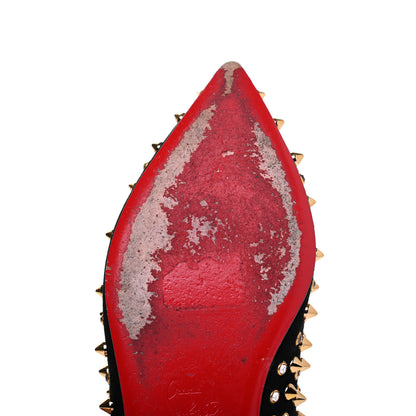 Christian Louboutin Veau Velours Studded Flats 35 Black 8 of 11