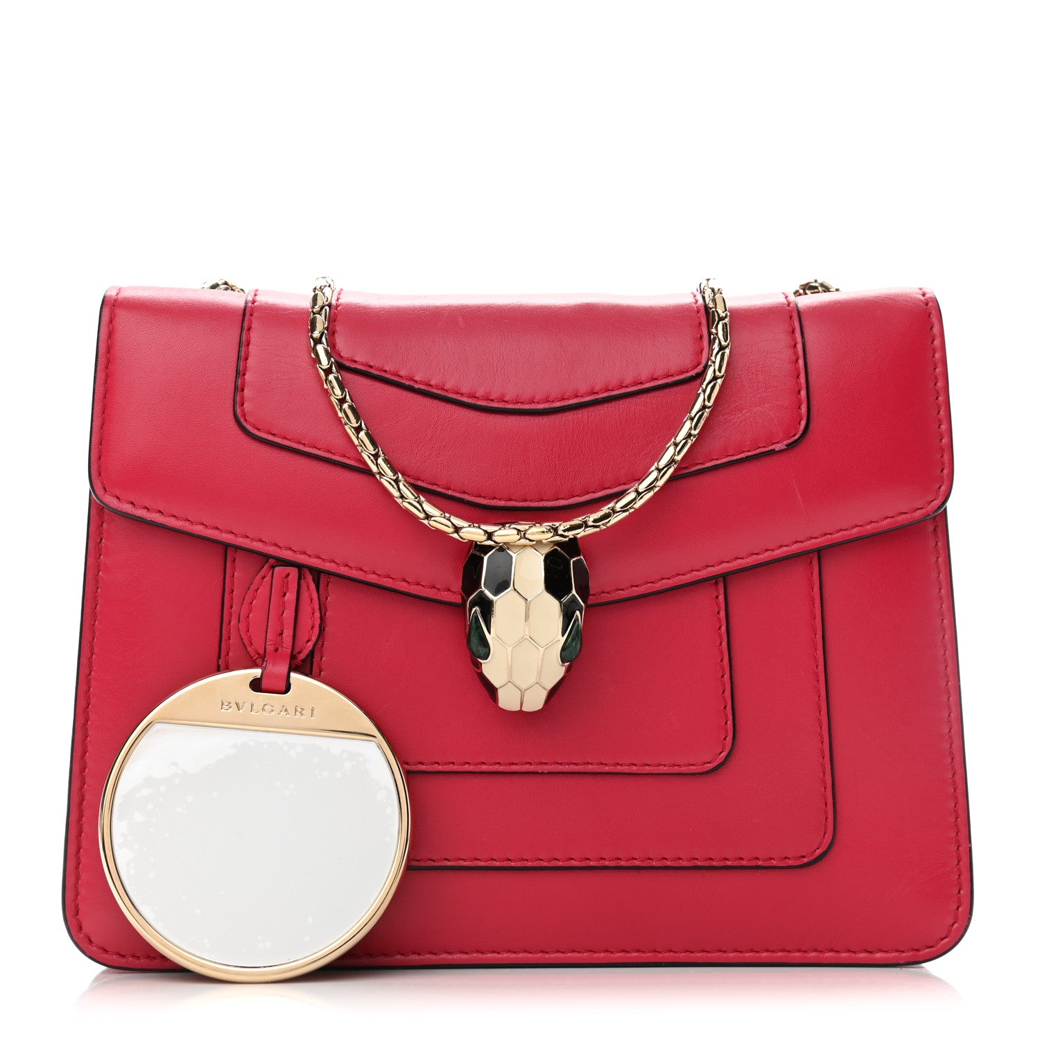 Bulgari Calfskin Serpenti Forever Crossbody Bag Red 1 of 11