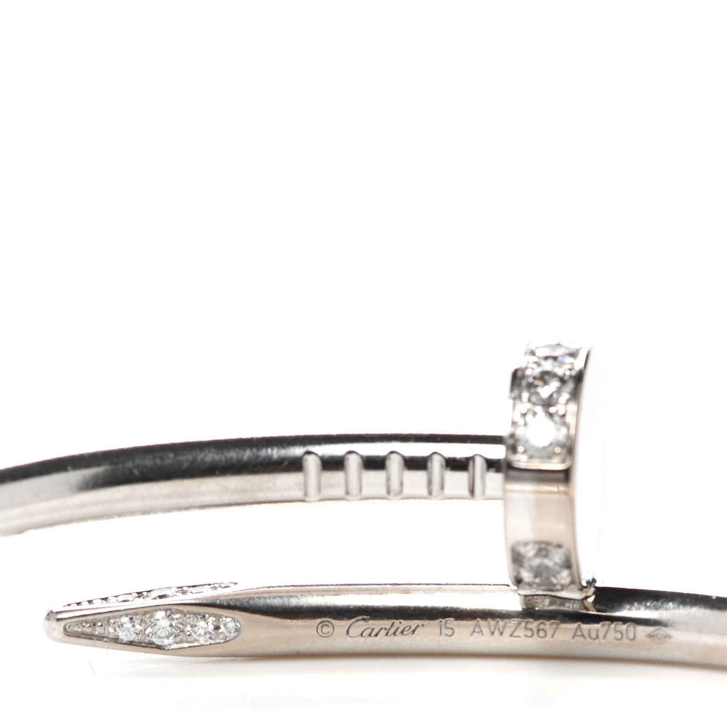 Cartier 18K White Gold Diamond Juste Un Clou Bracelet 16 4 of 6