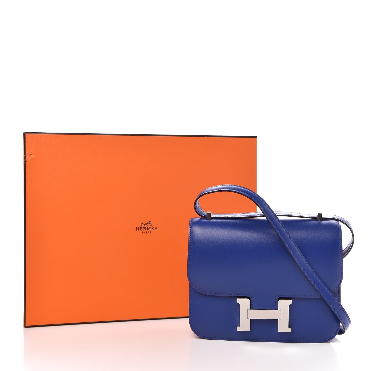 Hermes Tadelakt Constance 18 Bleu Electrique 8 of 8