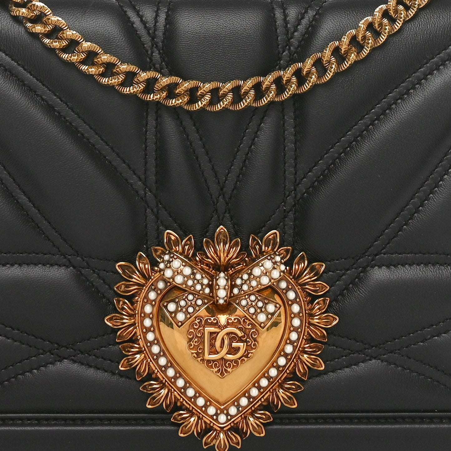 Calfskin Large Devotion Crossbody Bag Black