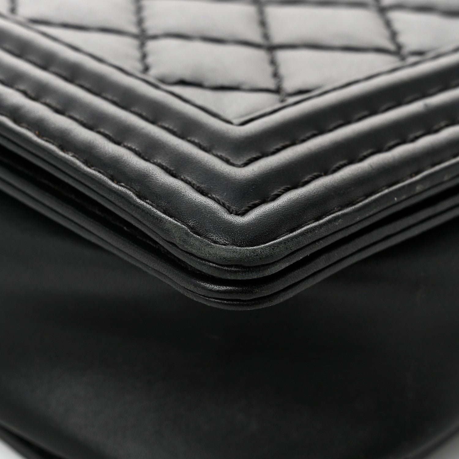 Chanel Calfskin Double Stitch Large Boy Flap Black 11 of 12