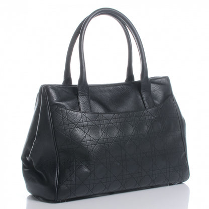 Christian Dior Leather Cannage Stitched Tote Black 3 of 7