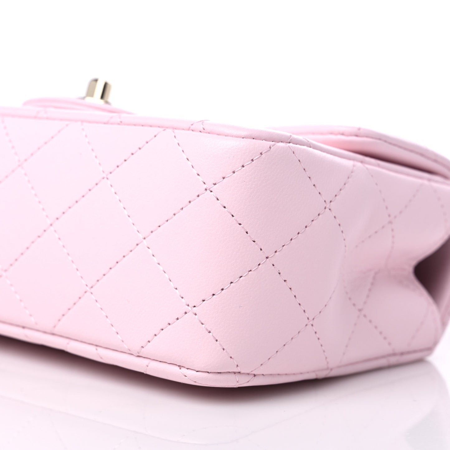 Lambskin Quilted Mini Top Handle Rectangular Flap Light Pink