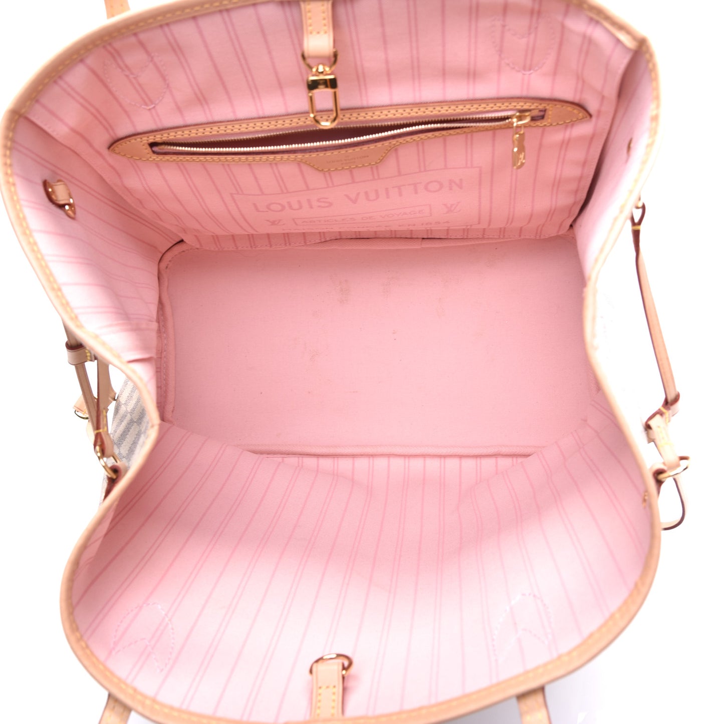 Damier Azur Neo Neverfull MM Rose Ballerine