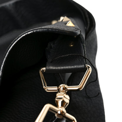 Valentino Garavani Pebbled Calfskin Large Rockstud Flip-Lock Messenger Bag Black 10 of 11