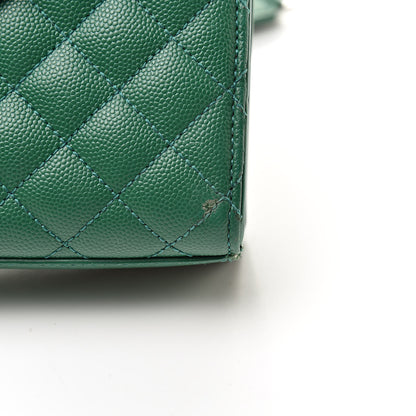 Saint Laurent Grain De Poudre Textured Mixed Matelasse Triquilt Medium Monogram Satchel Green 12 of 14