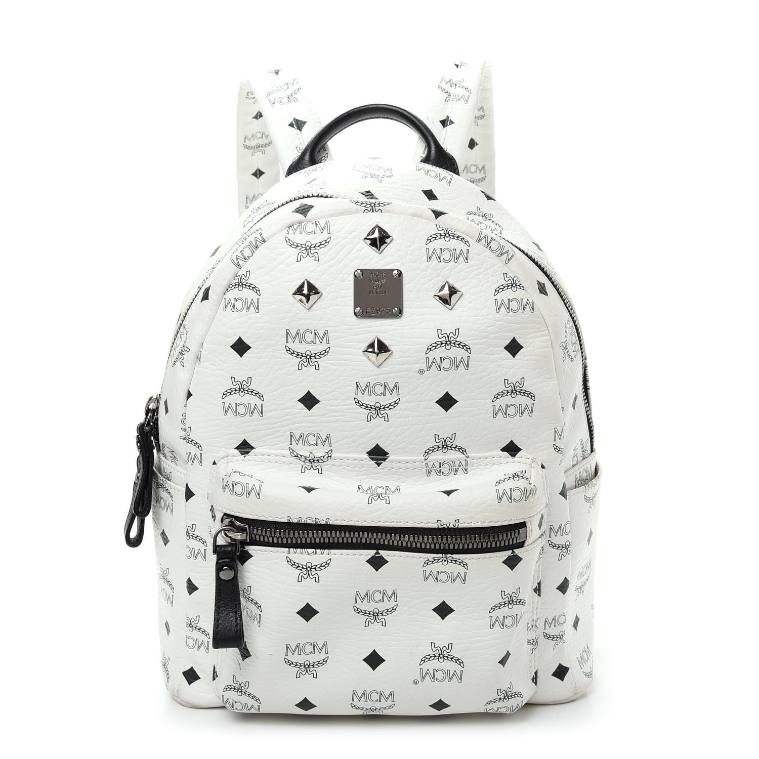 MCM Visetos Small Sprinkle Stud Stark Backpack White 1 of 9