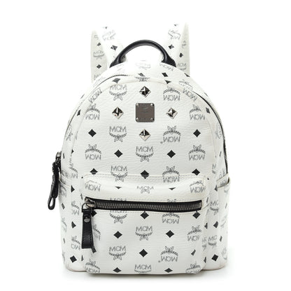 MCM Visetos Small Sprinkle Stud Stark Backpack White 1 of 9