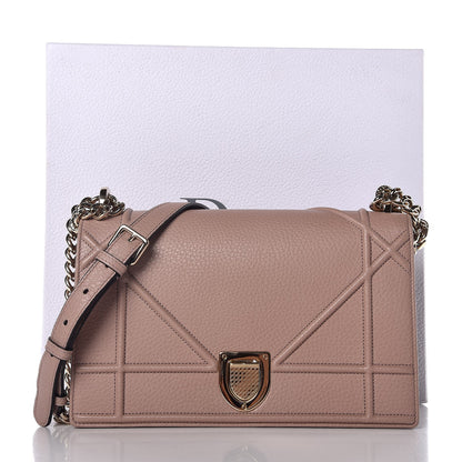 Christian Dior Grained Calfskin Medium Diorama Flap Bag Nude 9 of 9