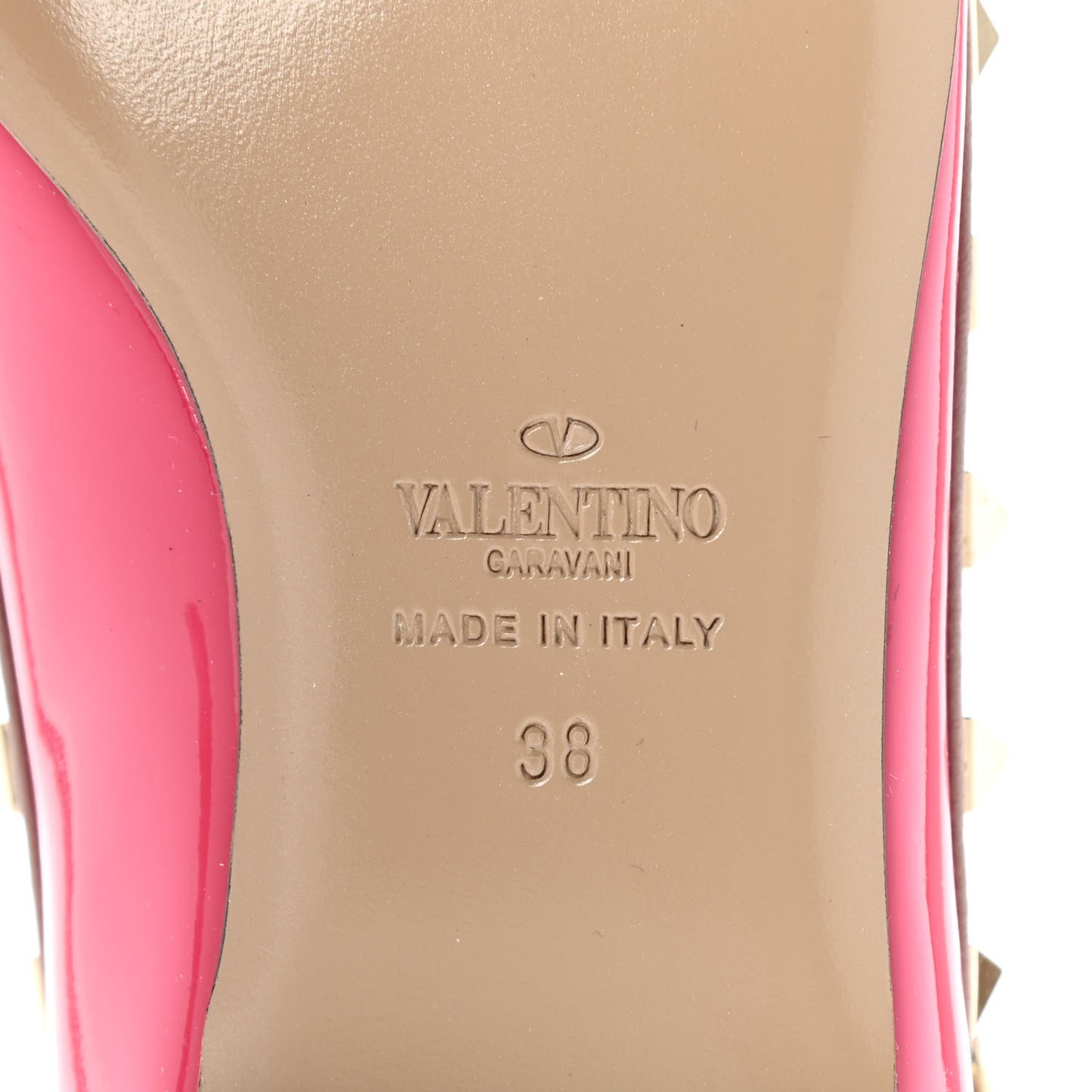 Patent Nappa Rockstud Cage Ballerina Flats 38 Deep Fuxia Poudre