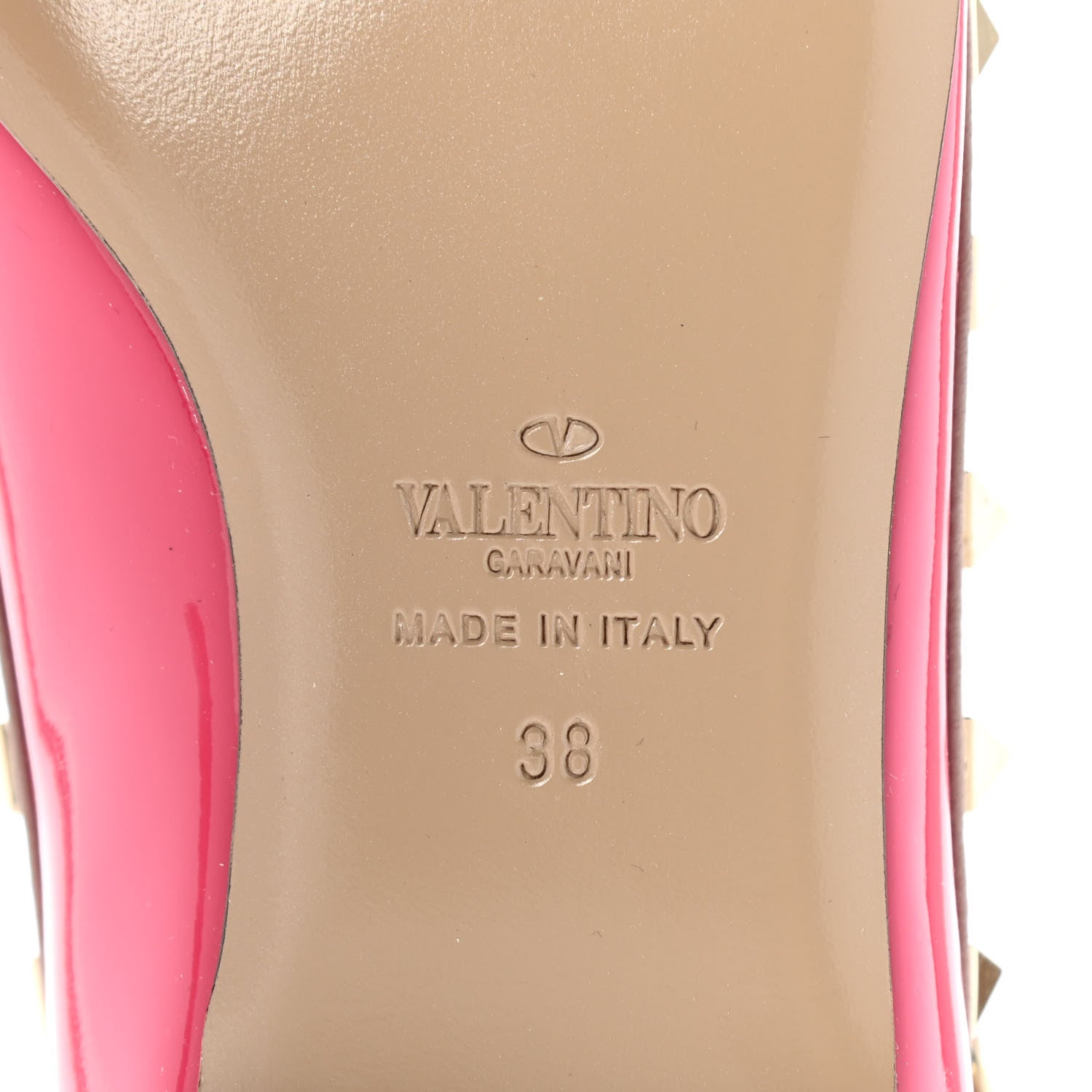 Valentino Garavani Patent Nappa Rockstud Cage Ballerina Flats 38 Deep Fuxia Poudre 6 of 10