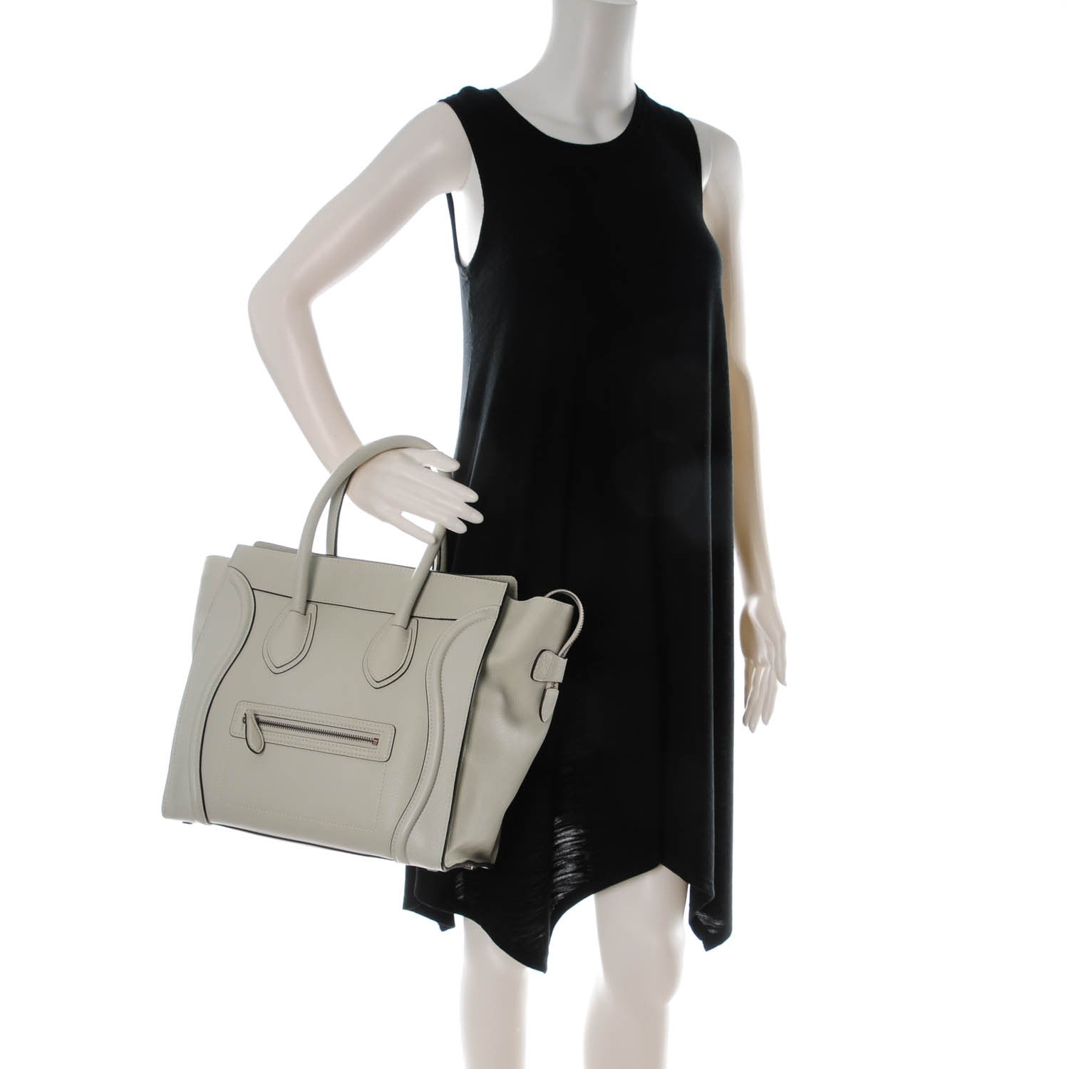 Celine Drummed Calfskin Mini Luggage Lune 2 of 7