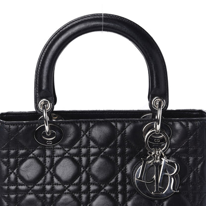 Christian Dior Lambskin Cannage Medium Lady Dior Black 10 of 10