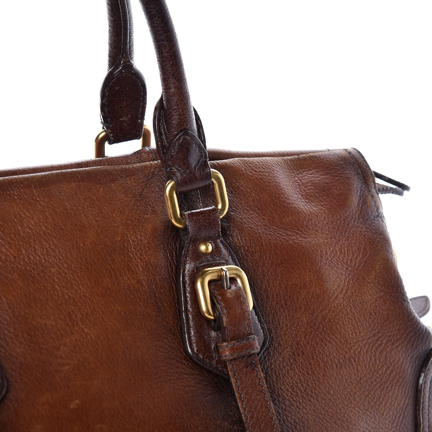 Prada Cervo Antik Shopping Satchel Cacao Sfumato 11 of 23