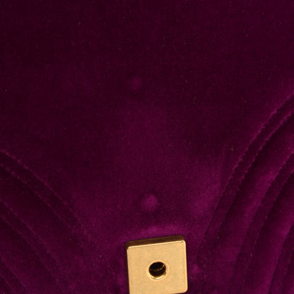 Gucci Velvet Matelasse Medium GG Marmont Shoulder Bag Fuchsia Violet Cyclamen 10 of 10