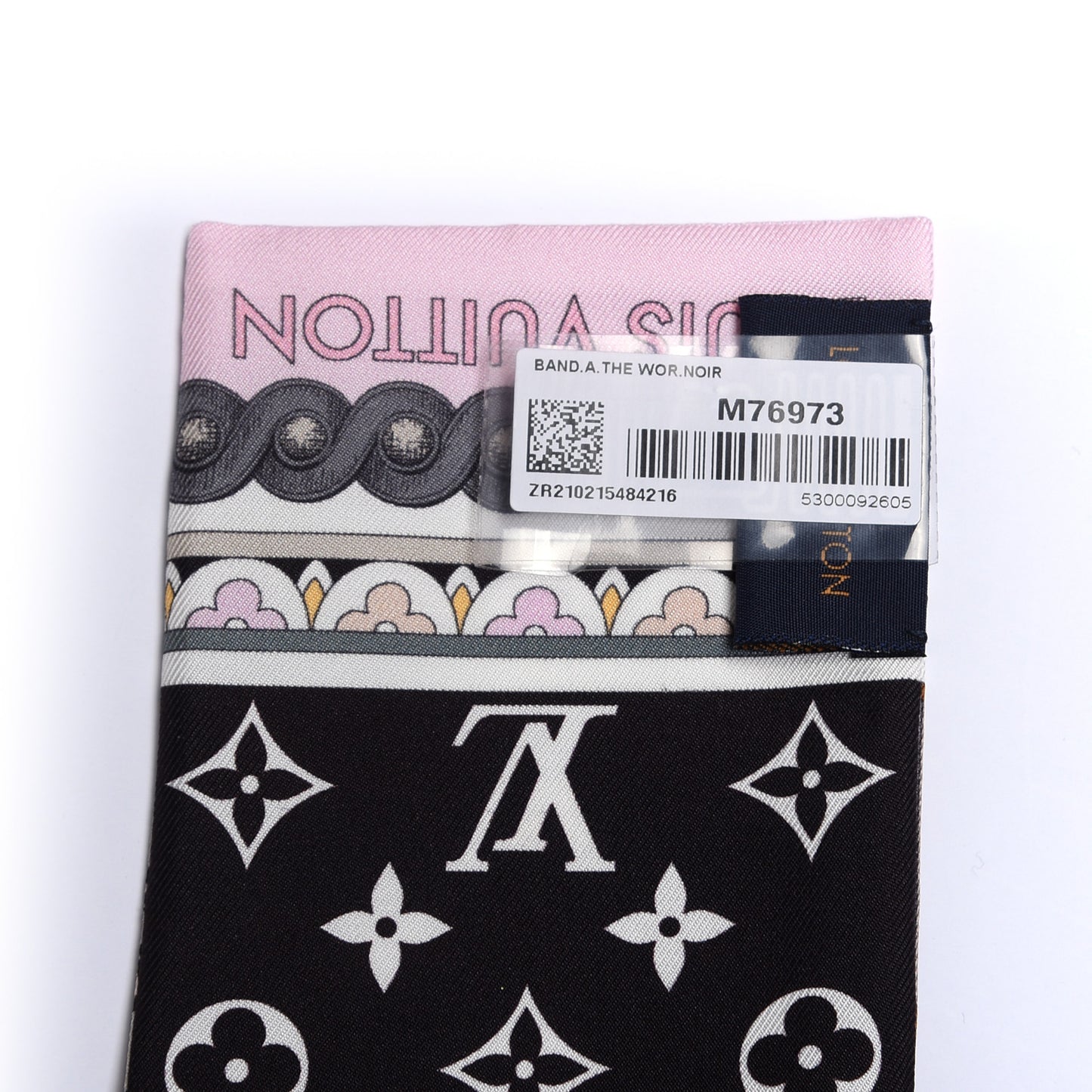 Silk Monogram Around The World Bandeau Black Pink