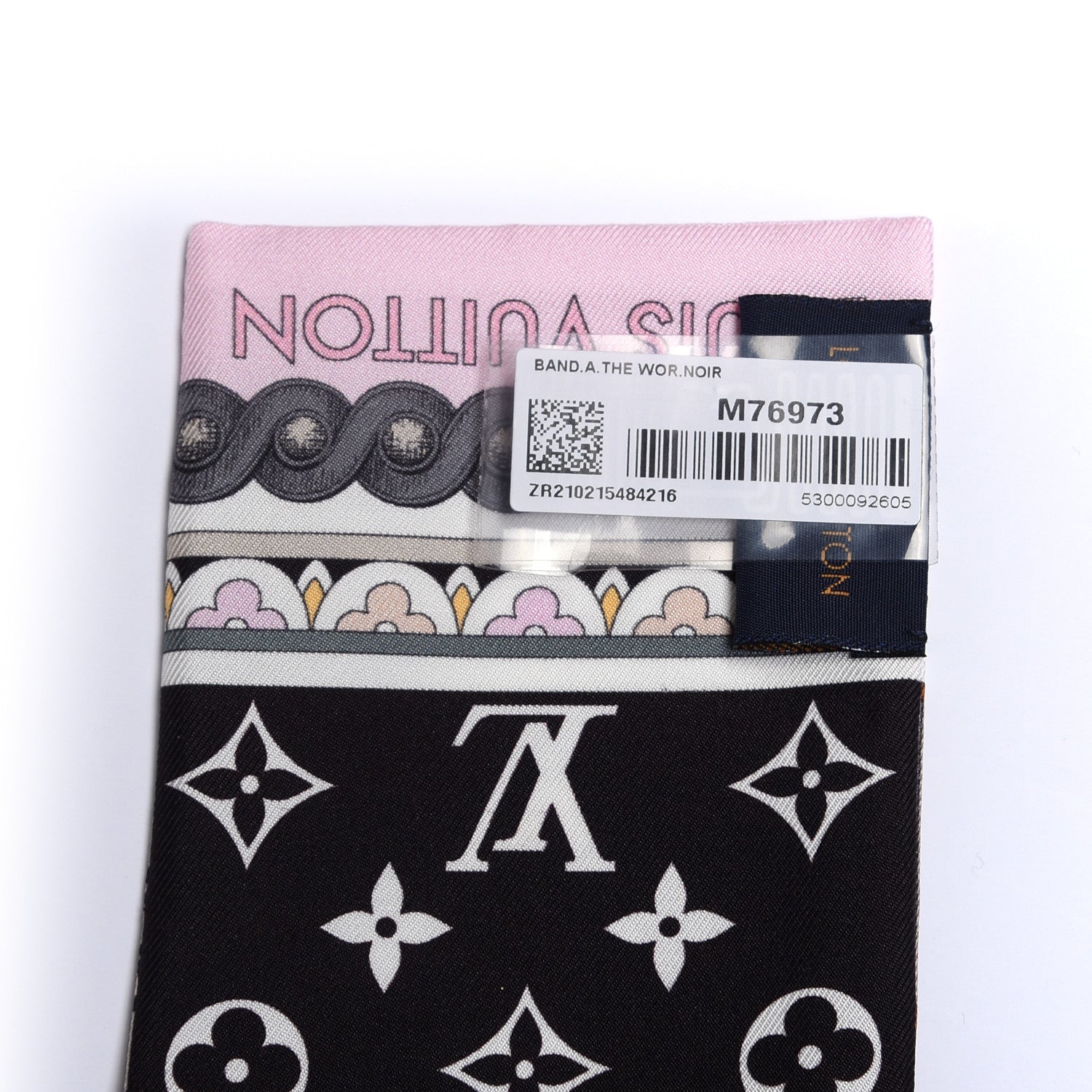 Louis Vuitton Silk Monogram Around The World Bandeau Black Pink 3 of 3