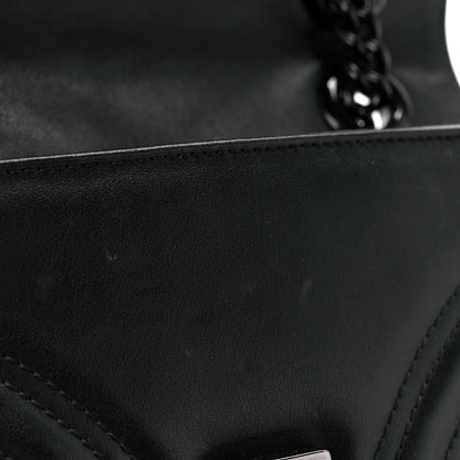 Gucci Calfskin Matelasse Monochrome Mini GG Marmont Shoulder Bag Black 11 of 12