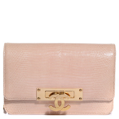 Chanel Lizard Golden Class Wallet on Chain WOC Light Pink 1 of 9