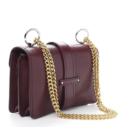 Chloe Shiny Goatskin Calfskin Aby Chain Shoulder Bag Burnt Mahogany 3 of 10