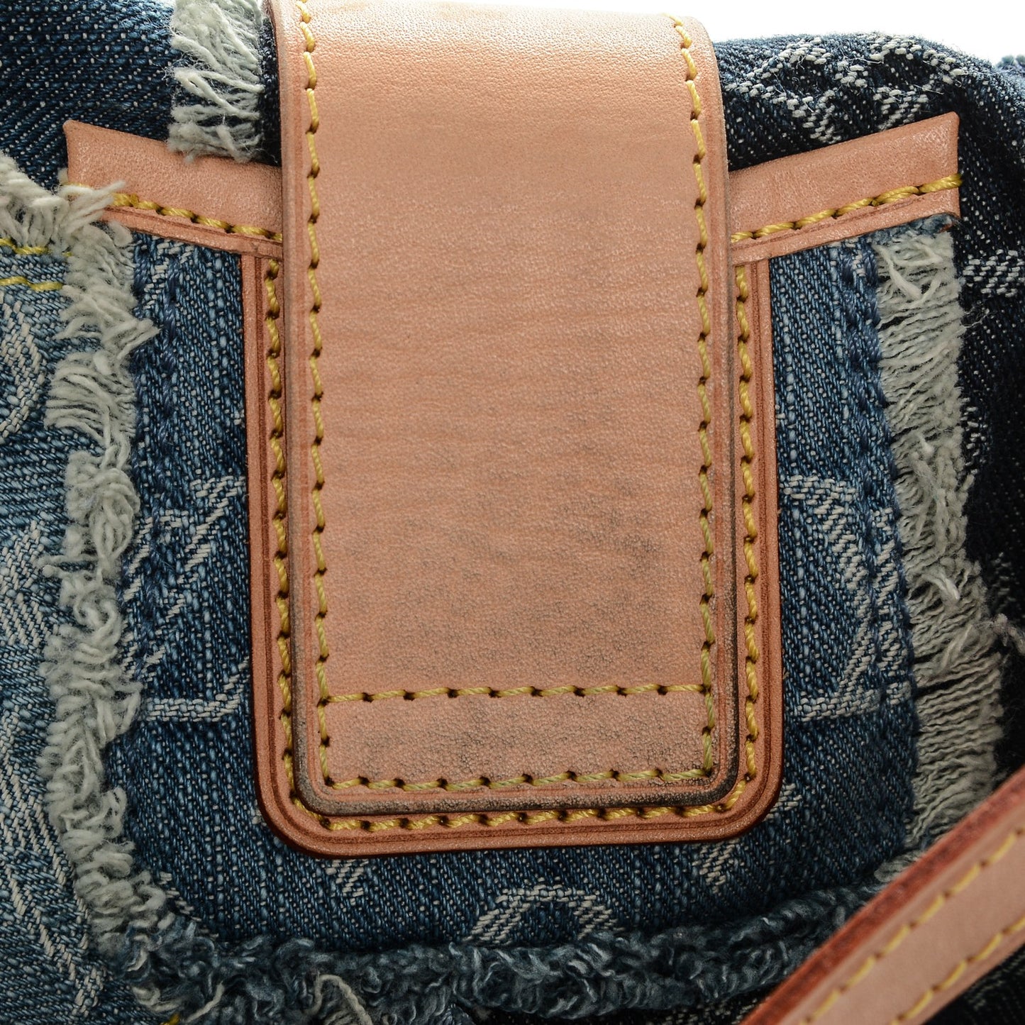 Denim Patchwork Posty Messenger Bag Blue