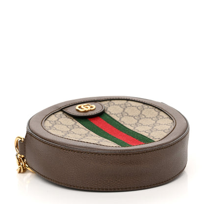 Gucci GG Supreme Monogram Web Mini Ophidia Round Shoulder Bag Brown 4 of 10
