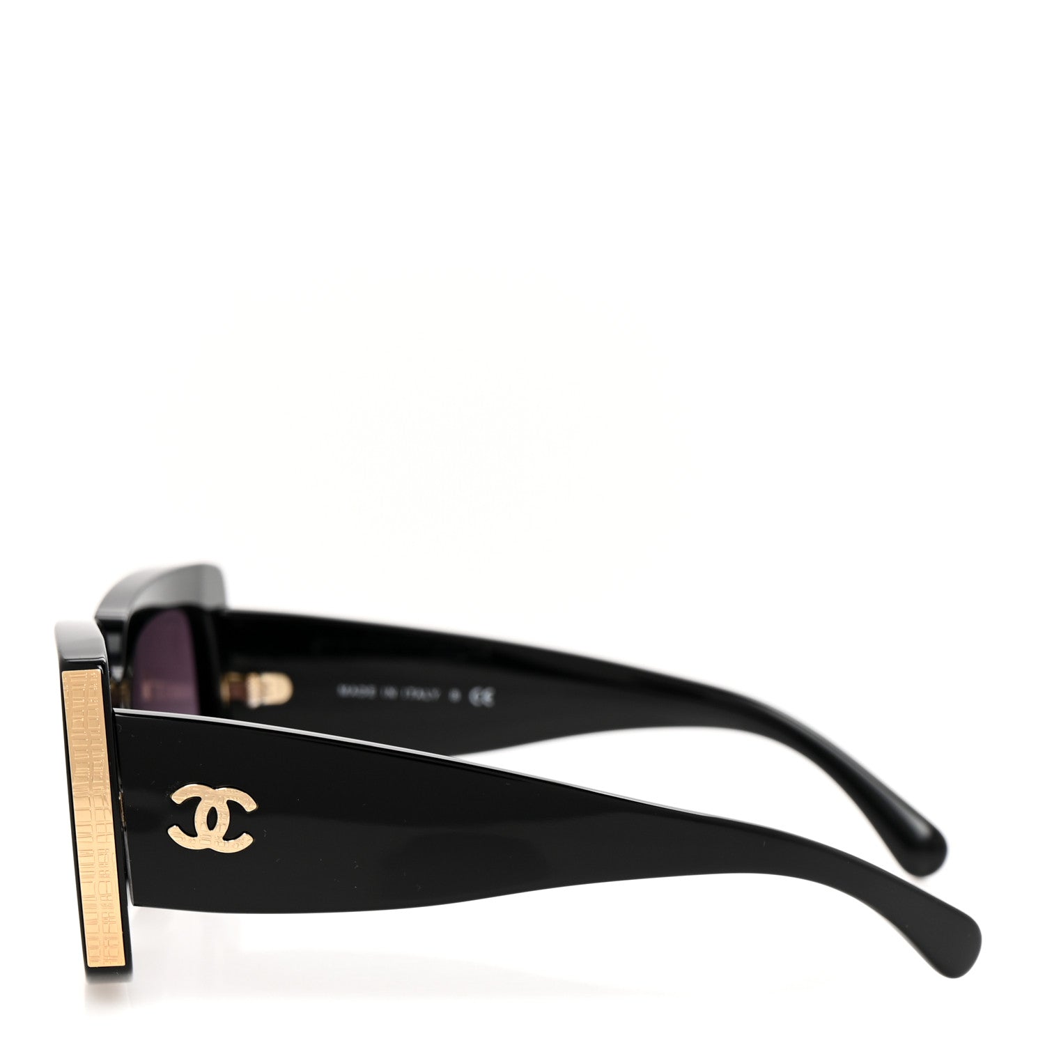 Chanel Acetate Rectangle Sunglasses 5435 Black 3 of 8