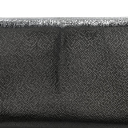 Chanel Caviar Sevruga Long Flap Wallet Black 9 of 12