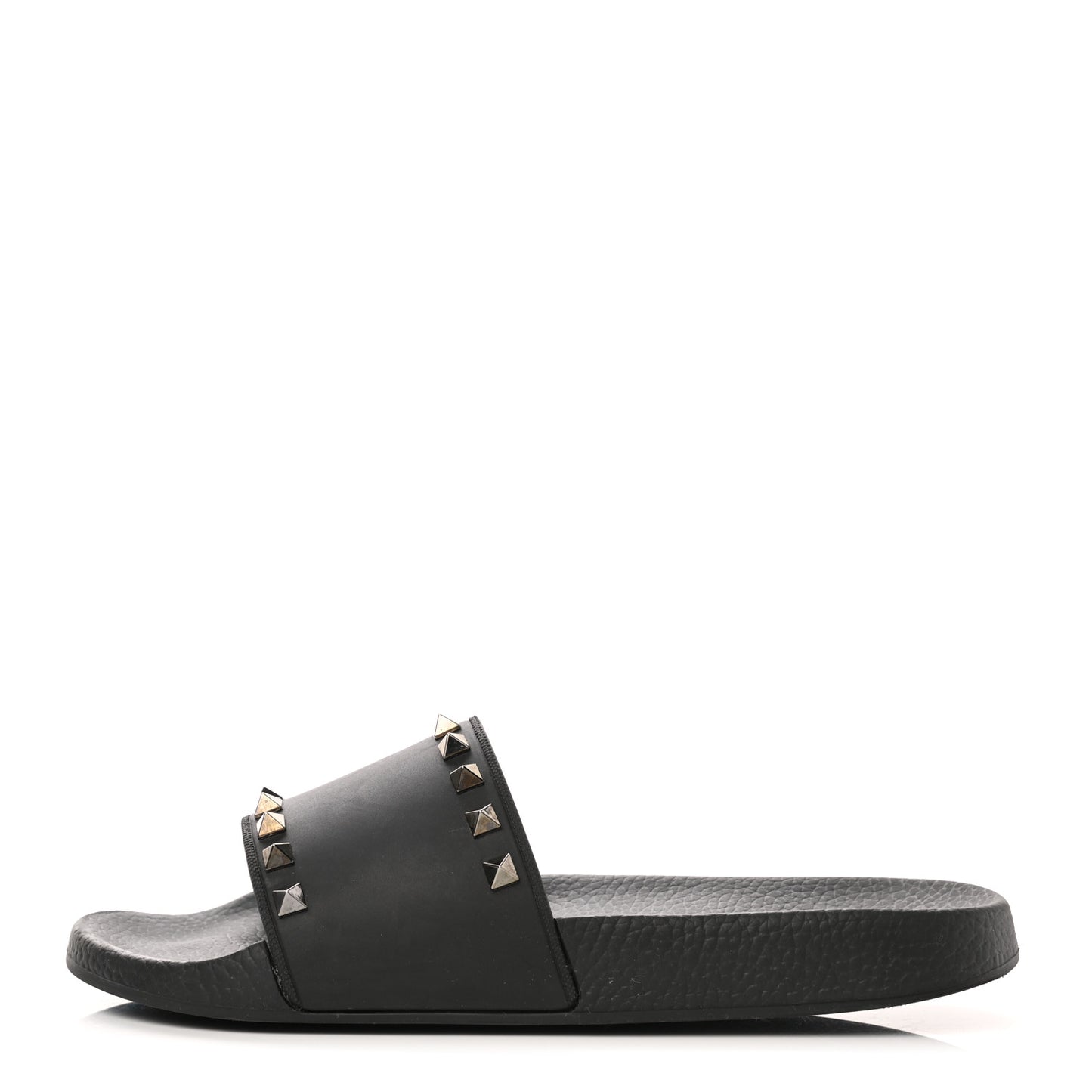 Rubber Rockstud Slide Sandals 39 Black