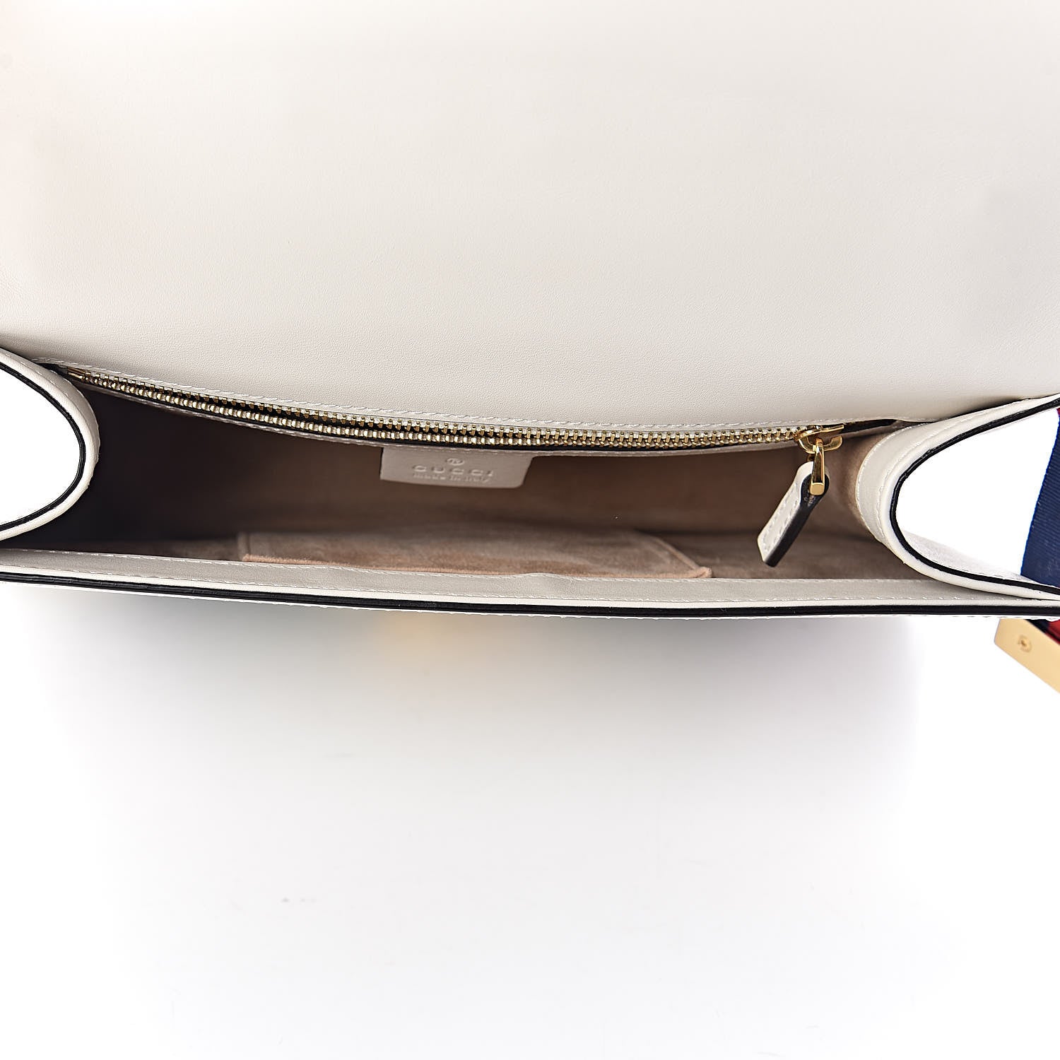 Gucci Calfskin Embroidered Small Sylvie Shoulder Bag White 5 of 10