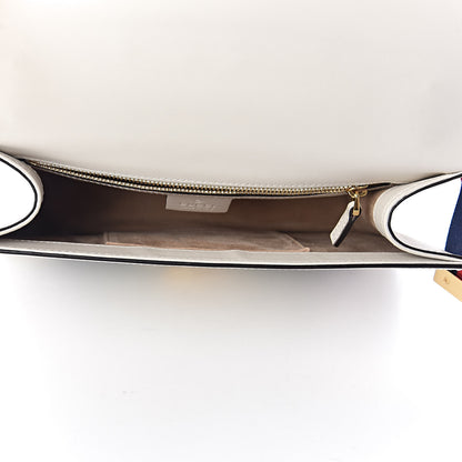 Gucci Calfskin Embroidered Small Sylvie Shoulder Bag White 5 of 10