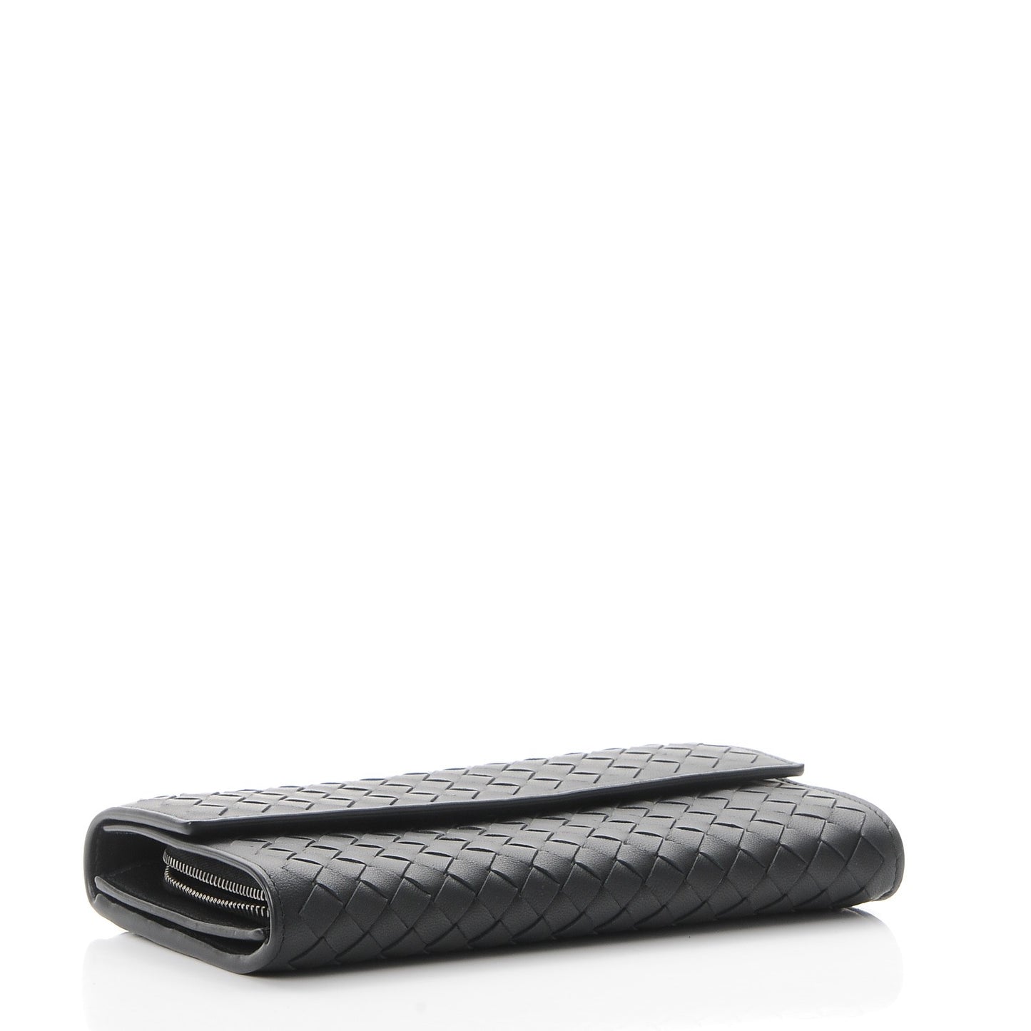 Nappa Intrecciato Continental Flap Wallet Nero Black