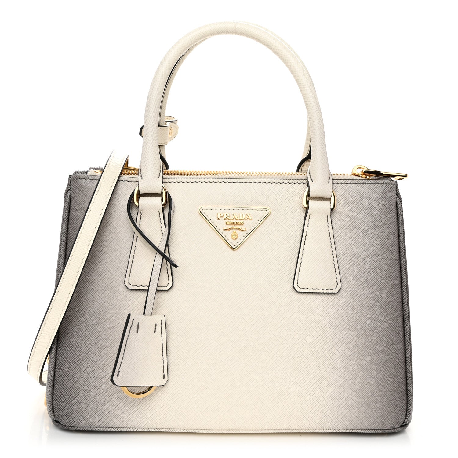 Prada Saffiano Lux Ombre Small Galleria Double Zip Tote Gradient White 1 of 10