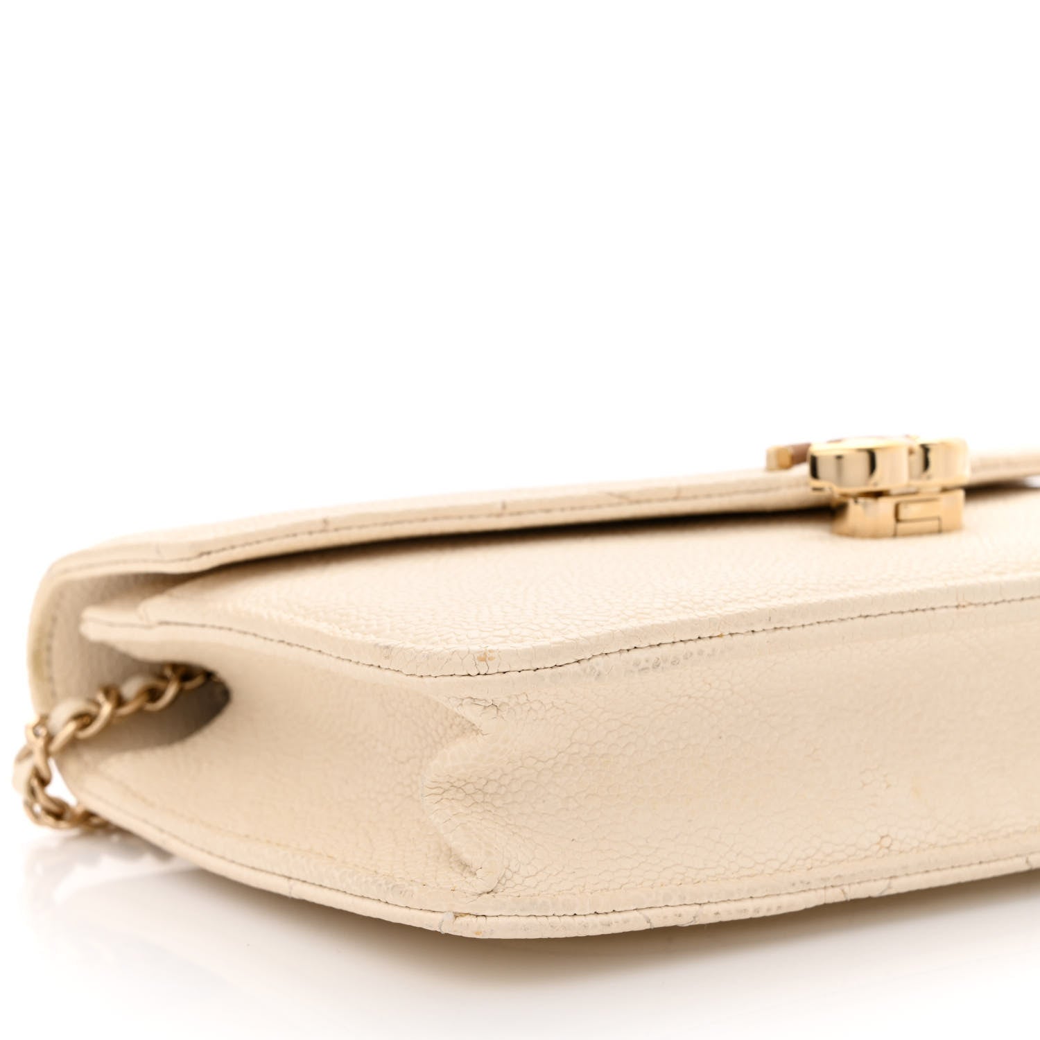 Chanel Grained Calfskin Quilted Cuba Wallet On Chain WOC White 10 of 11
